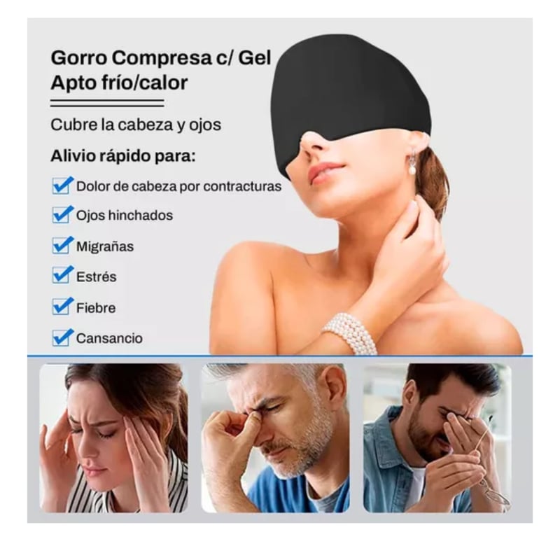 Gorro Gel para Dolor de Cabeza y Migraña - Frio/Caliente